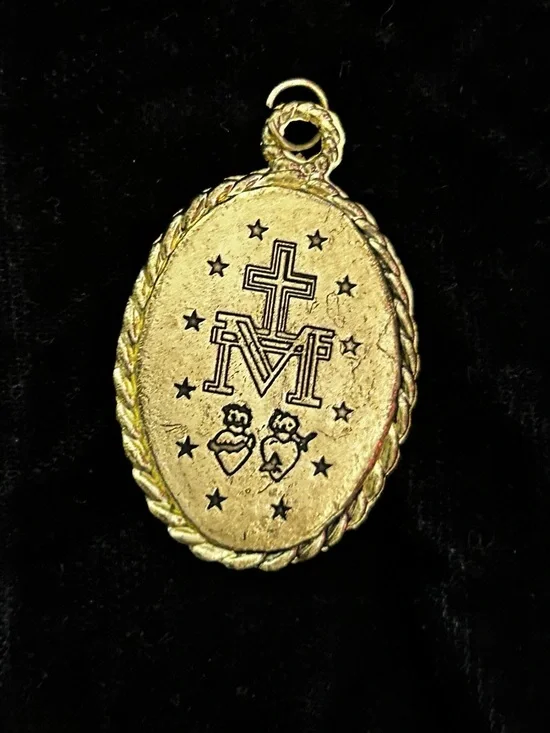 Gold-Tone Religious Medal Pendant - Picture 2 of 7